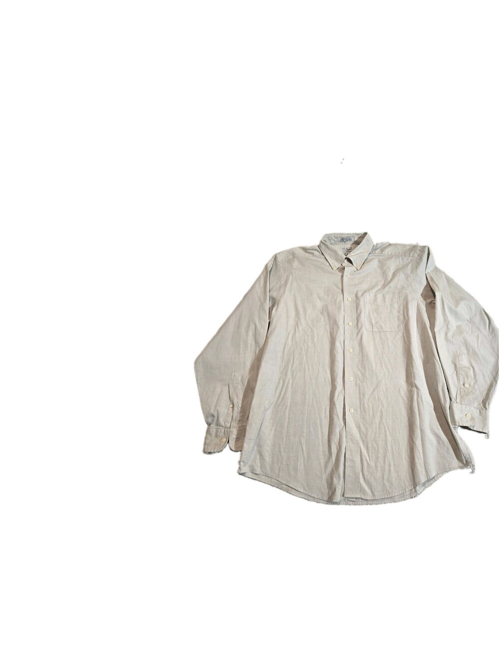 Vintage LL Bean Single Needle Tailoring Shirt Button Oxf Sz 16 34 XL Green Basic